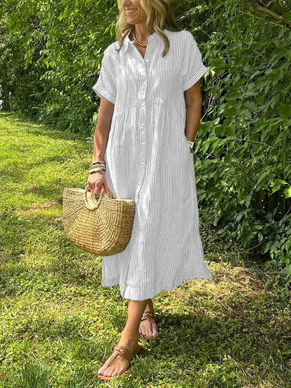 Kjellina – Camicia Abito Estivo a Righe