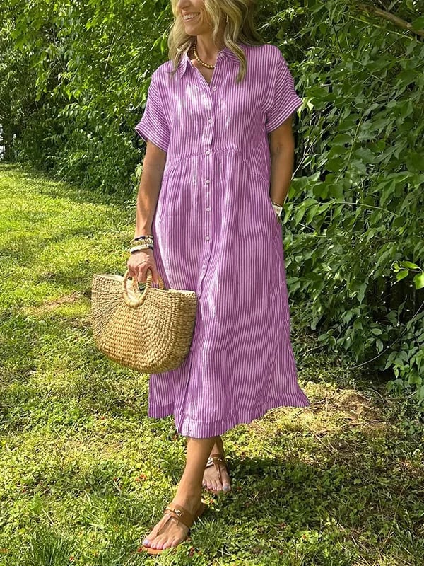 Kjellina – Camicia Abito Estivo a Righe