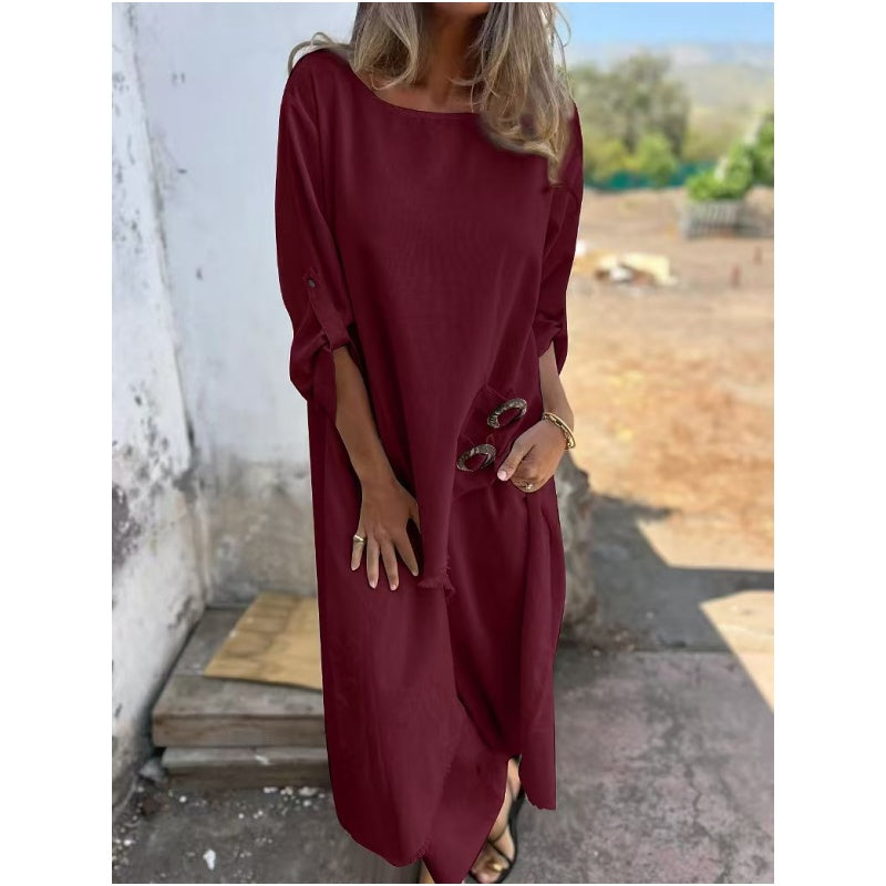Abito in Cotone e Lino + Pantaloni - Due Pezzi