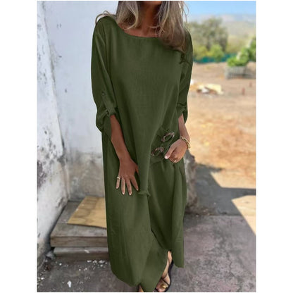 Abito in Cotone e Lino + Pantaloni - Due Pezzi